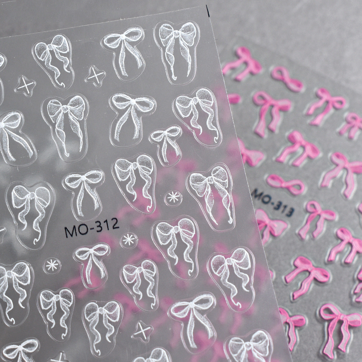 Wholesale Nail stickers ribbon bow white three-dimensional thin and tough bow ballet shoes DIY nail decals accessories